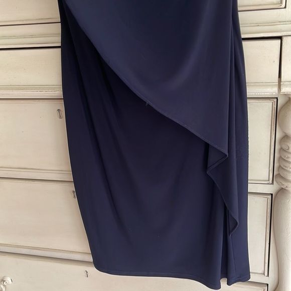 Betsy Adam Beaded Navy Off The Shoulder Dress size 4 - Picture 6 of 7